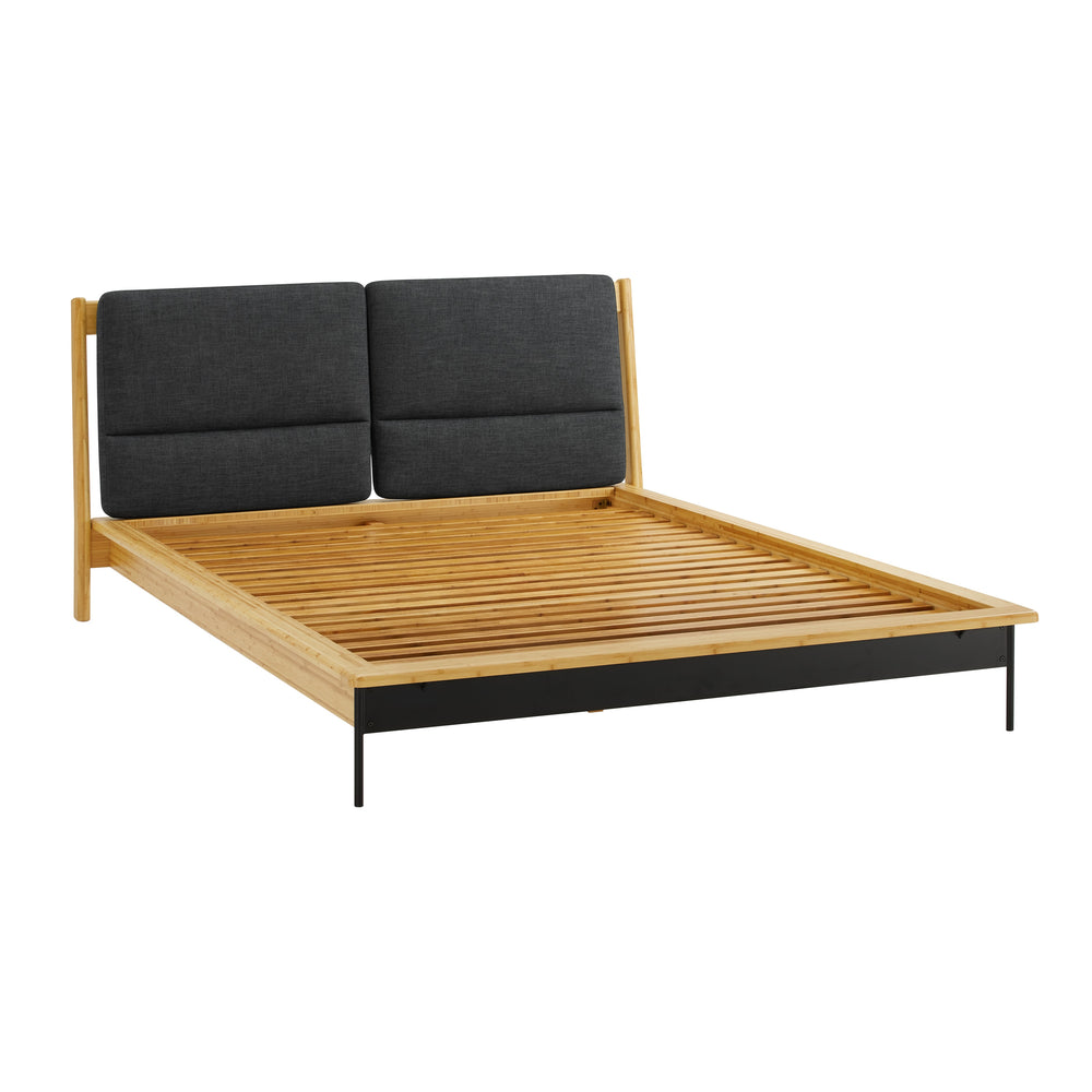 Santa Cruz Queen Platform Bed with Fabric, Wheat