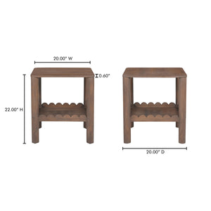 Wiley Side Table in Vintage Brown Finish