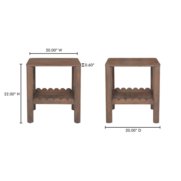 Wiley Side Table in Vintage Brown Finish