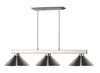 Players 3 Light Billiard Light in Brushed Nickel Finish