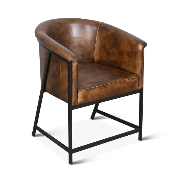 Essex 22" Leather Armchair, Antique Whiskey