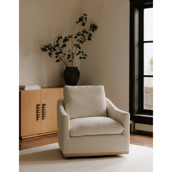 Moe's Linden Swivel Chair in Soft Beige
