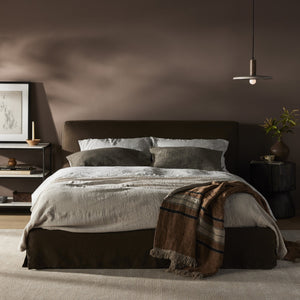 Aidan Slipcover King Bed - Brussels Coffee
