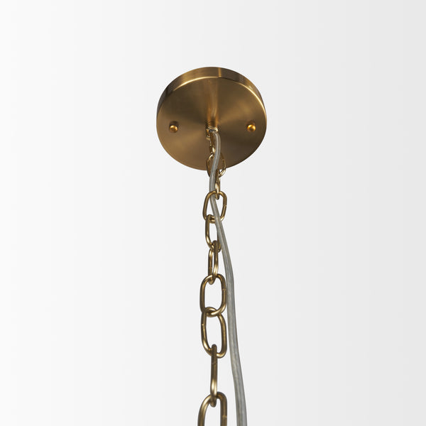 Britton Gold Metal w/ Clear Glass Globes 6-Light Chandelier