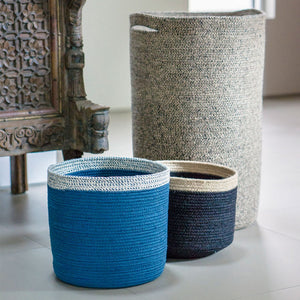 Indigo Cylinder Basket, set/2