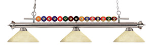 Shark 3 Light Billiard Light in Brushed Nickel Finish