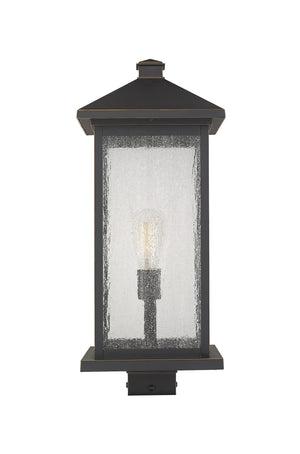 Portland 1 Light Outdoor Post Mount Fixture in Oil Rubbed Bronze Finish