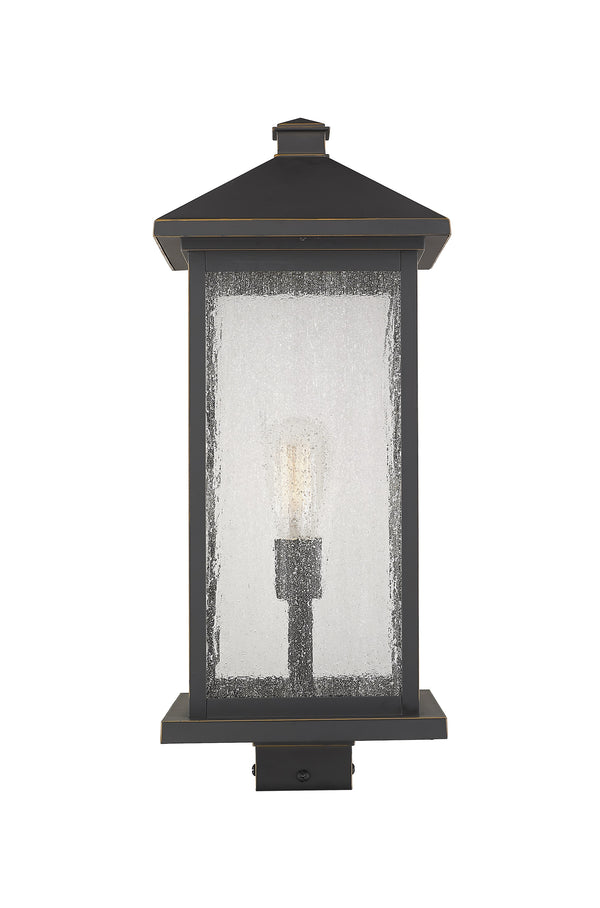 Portland 1 Light Outdoor Post Mount Fixture in Oil Rubbed Bronze Finish