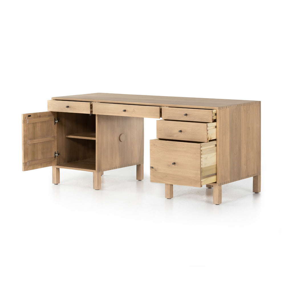 Isador Executive Desk In Dry Wash Poplar
