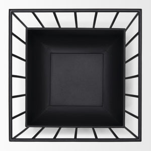 Verna Matte Black Wire Cage Metal Planters (Set of 2)