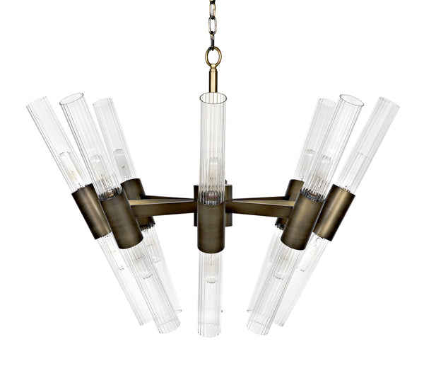 Moira Chandelier, Aged Brass Finish