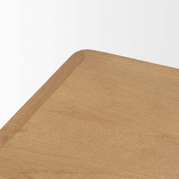 Tino Light Brown Oak Wood w/ 4 Drawers Desk