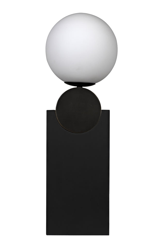Kate Table Lamp, Black Metal with Antique Brass Accent