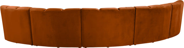 Lynda 5pc. Modular Sectional In Cognac Velvet