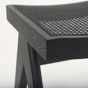 Arvin 21.7L x 17.7W x 18.1H Black Wooden Stool