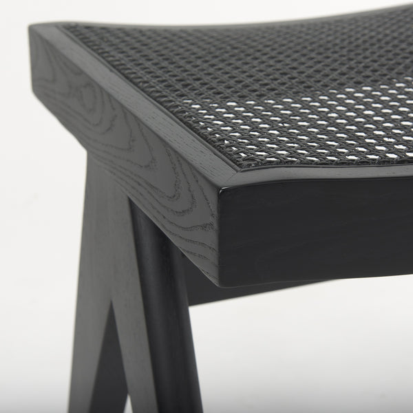 Arvin 21.7L x 17.7W x 18.1H Black Wooden Stool