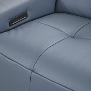 Alea Leather Power Recliner Sofa - Smoke Blue