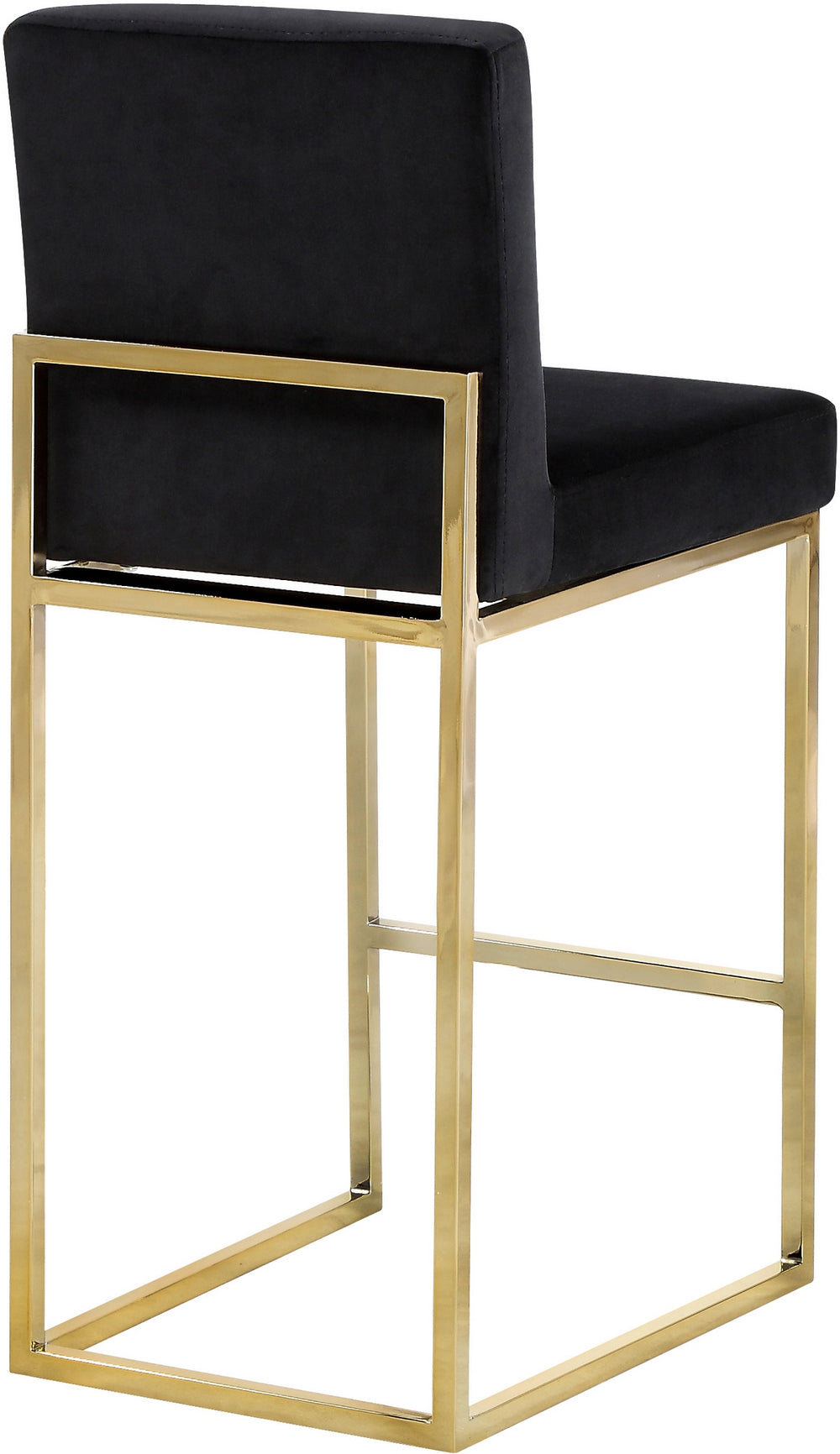 Joanna Stool In Black Velvet and Gold