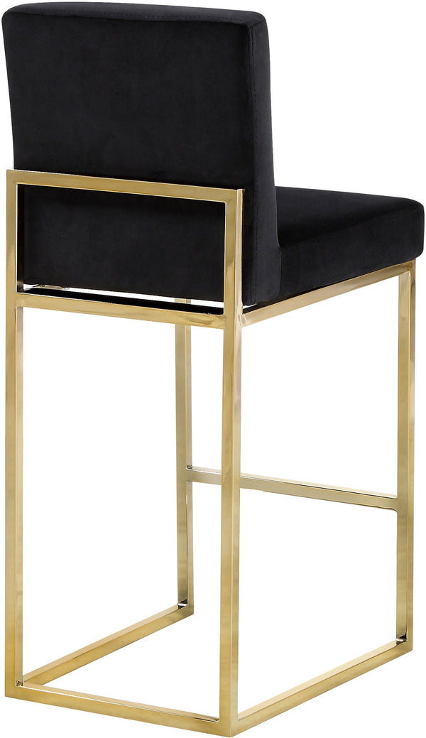 Joanna Stool In Black Velvet and Gold