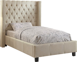 Edgar Twin Bed In Beige Linen