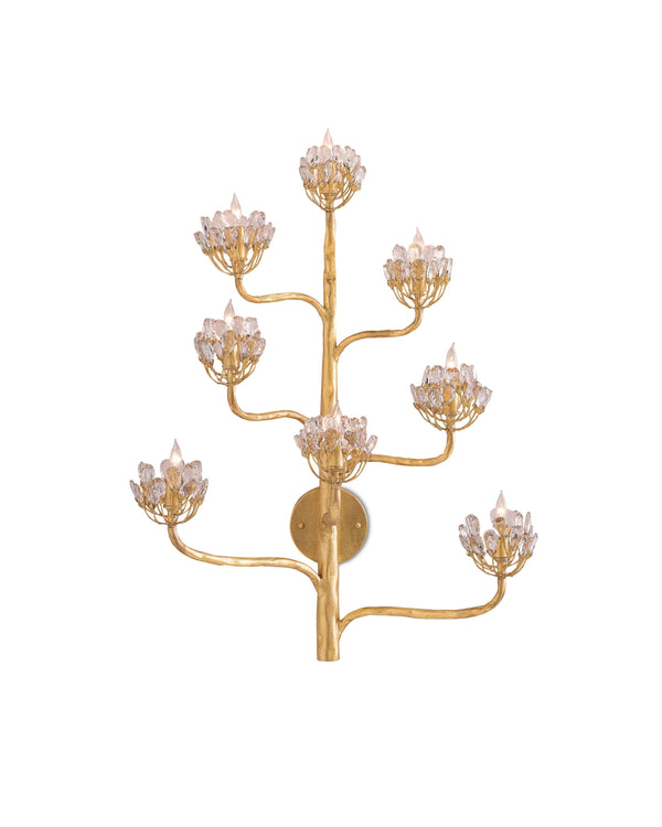 Agave Americana Gold Wall Sconce In Dark Contemporary Gold Leaf