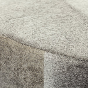 Zahavi 36" Gray Hair-On-hide W/Metal Base Ottoman