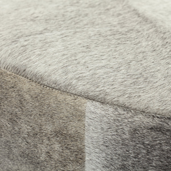 Zahavi 36" Gray Hair-On-hide W/Metal Base Ottoman
