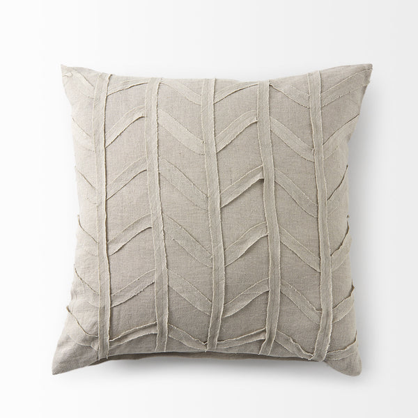 Ivivva 20L x 20W Beige Fabric Textured Decorative Pillow Cover
