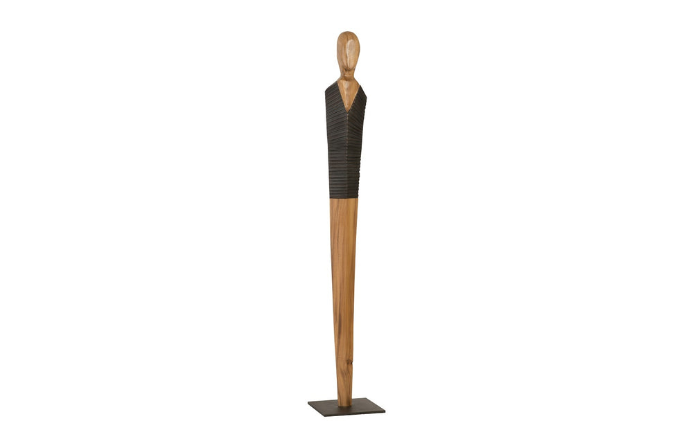 Vested Male Sculpture, Natural/Black Copper, Large