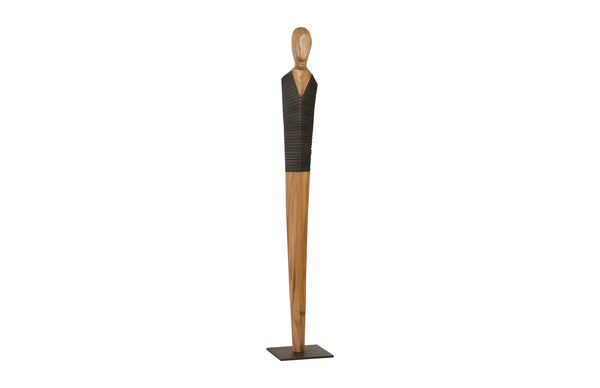 Vested Male Sculpture, Natural/Black Copper, Large
