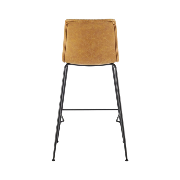 Jayden KD PU Low Back Counter Stool, Vintage Cedar