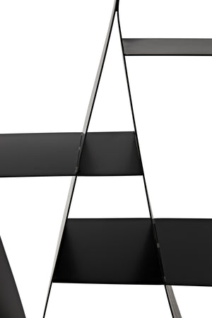Zaha Industrial Steel Bookcase in Matte Black