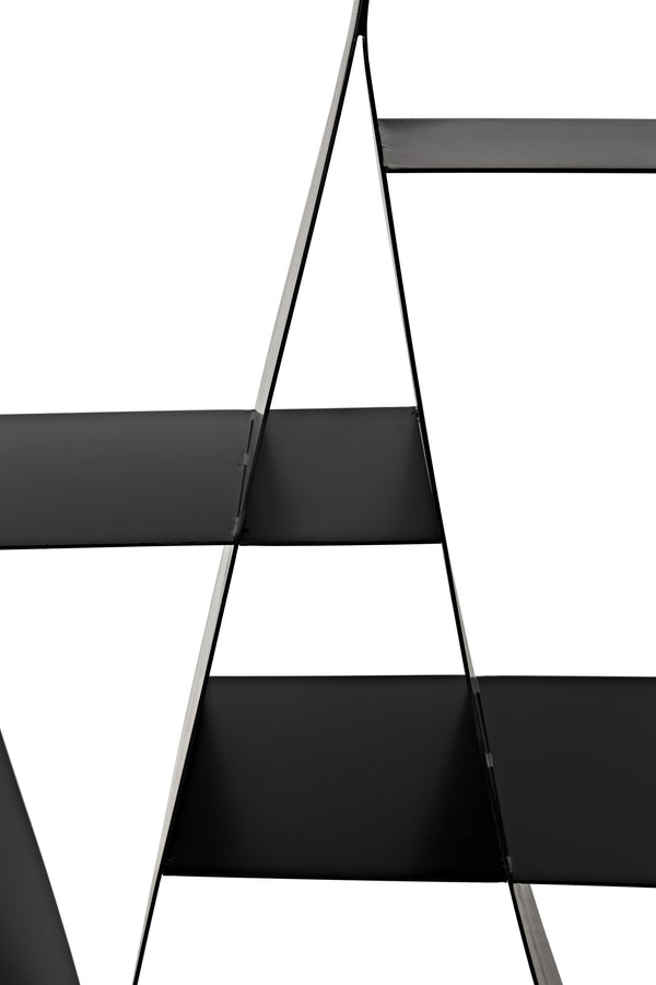 Zaha Industrial Steel Bookcase in Matte Black