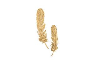 Feathers Wall Art, Gold Leaf, Set of 2