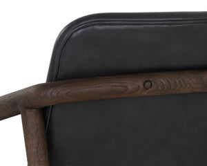 CINELLI LOUNGE CHAIR - DISTRESSED BROWN - BRENTWOOD CHARCOAL LEATHER