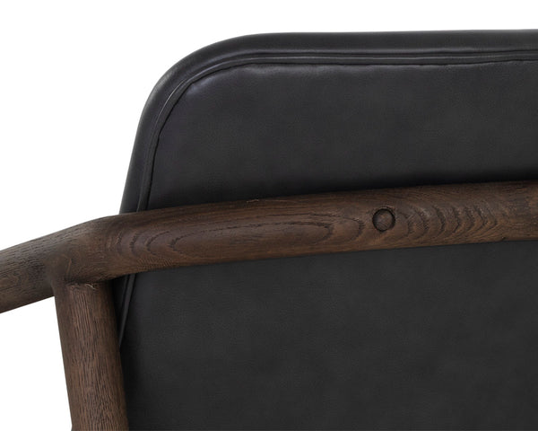 CINELLI LOUNGE CHAIR - DISTRESSED BROWN - BRENTWOOD CHARCOAL LEATHER