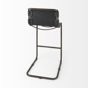 Berbick 43" Total Height Black Leather w/ Iron Frame Bar Stool