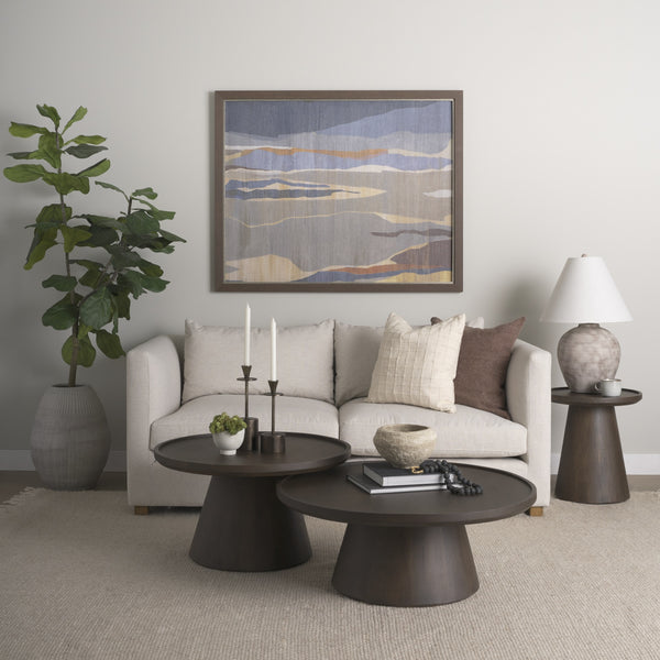 Takoda Dark Brown Wood Tapered Drum Nesting Coffee Tables