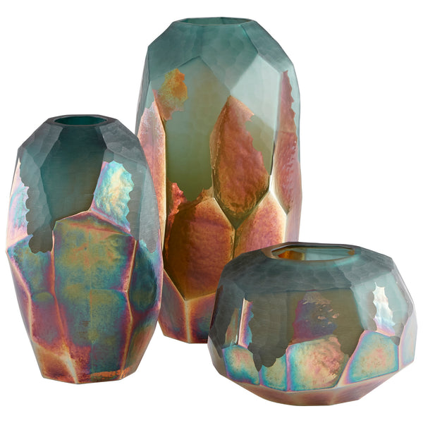 Small Roca Verde Vase in Green and Gold