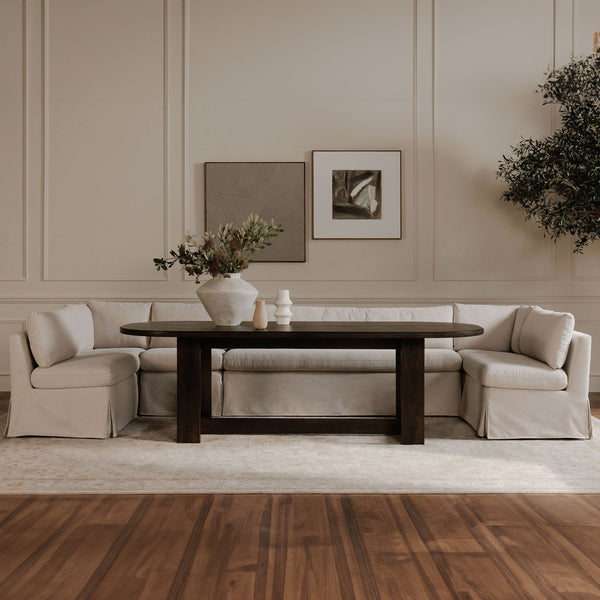 Moe's Fable U-Shape Slipcover Banquette 129" Beige