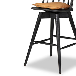 Lewis Swivel Bar + Counter Stool - Whiskey Saddle