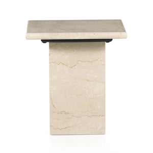 Arum End Table - Cream Marble