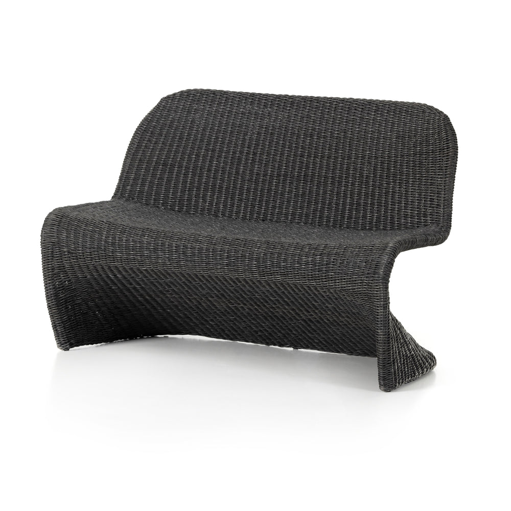 Portia Outdoor Dining Bench In 50" In Coal
