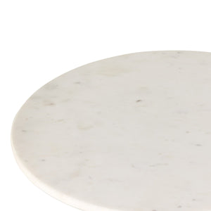 Neda End Table - Polished White Marble