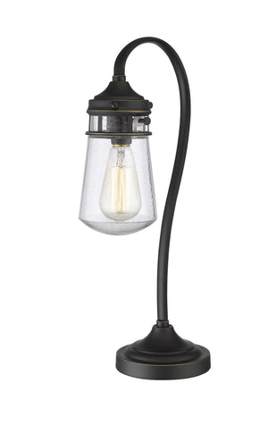 Celeste 1 Light Industrial Table Lamp in Olde Bronze Finish