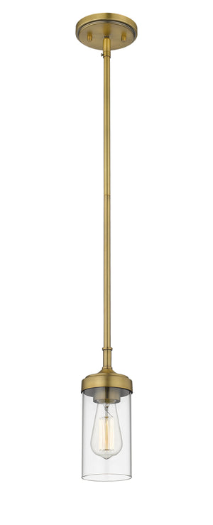 Calliope 1 Light Mini Pendant in Foundry Brass Finish