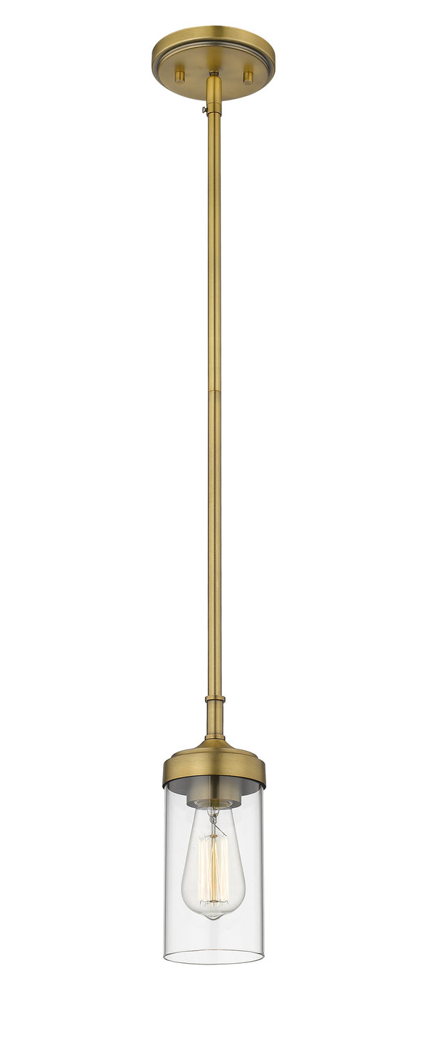 Calliope 1 Light Mini Pendant in Foundry Brass Finish