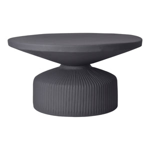 Yoli Coffee Table in Black with Ridged Base