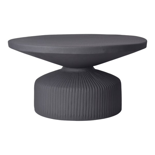 Yoli Coffee Table in Black with Ridged Base