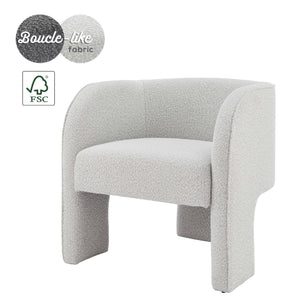 Matteo Fabric Accent Arm Chair In Boucle Beige